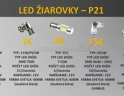LED žiarovky P21